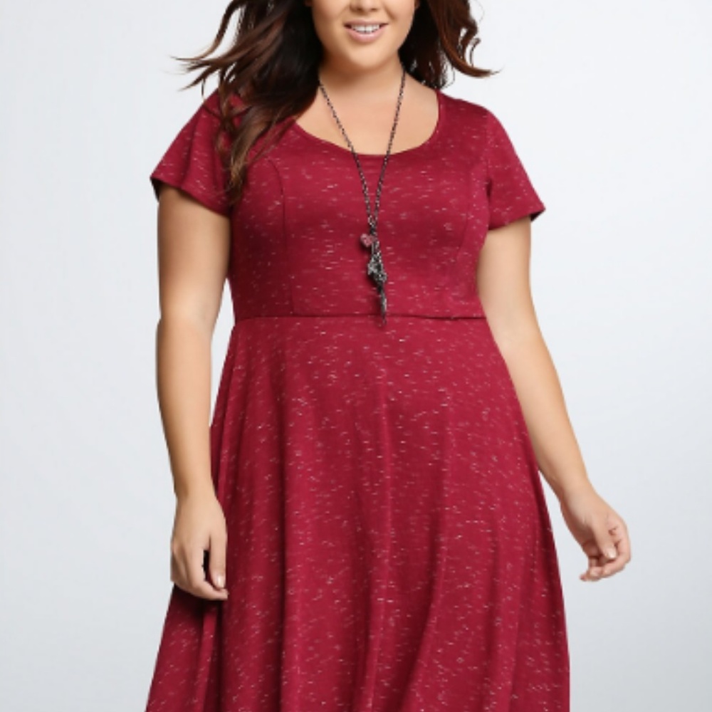 TORRID size 3 maroon short sleeved dress